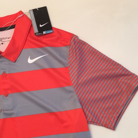 Men’s NiKE Striped Golf Polo Shirt Top - Picture 5 of 7